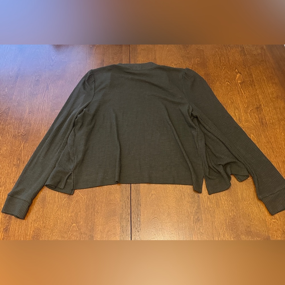 LOFT Green Ribbed Cardigan - Picture 6 of 9